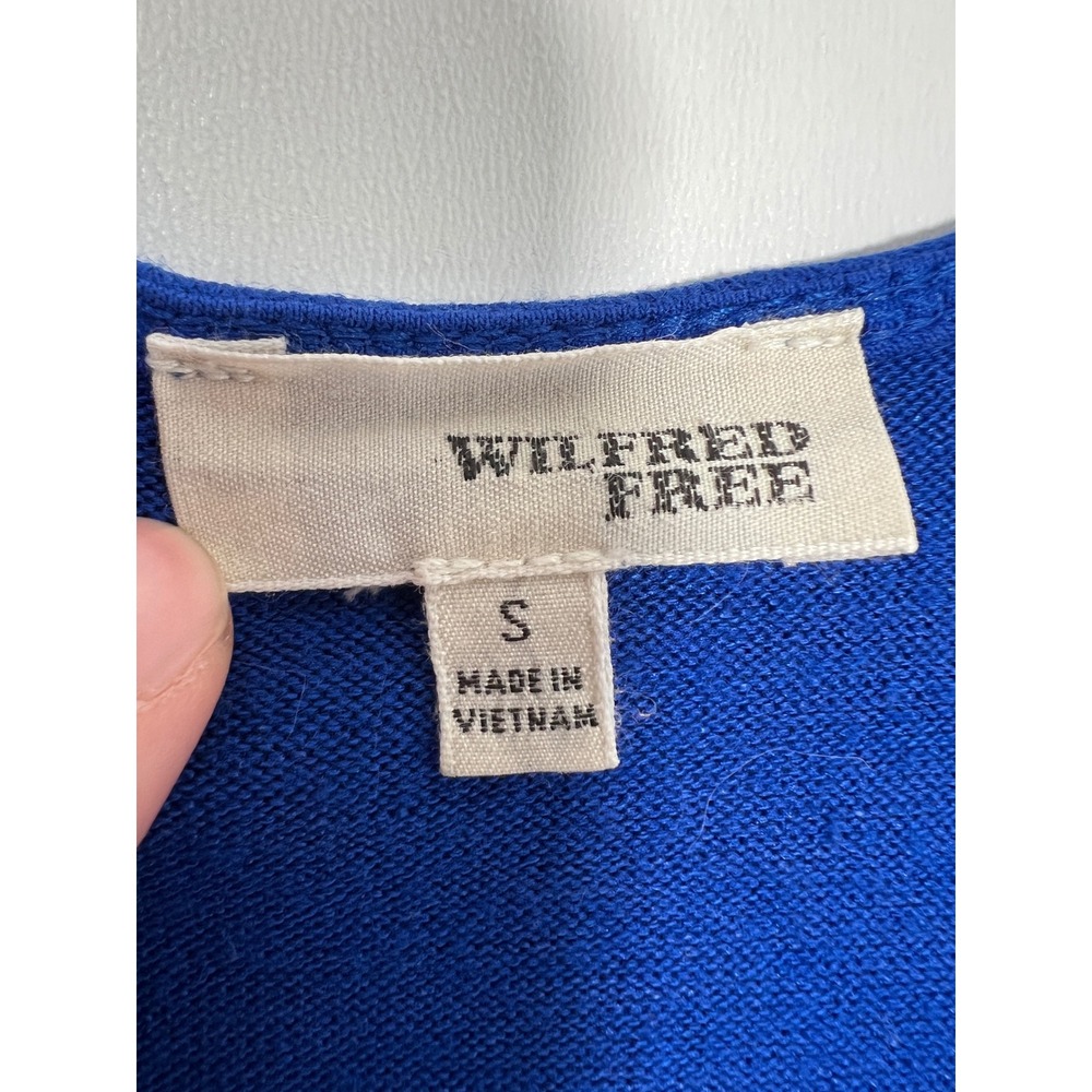 Wilfred Free Blue Bright Knit Tank Top Side Slit Minimalist Basic Sleeveless S - Picture 2 of 4
